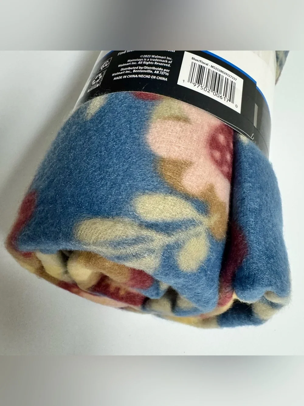 Mainstays Cozy Fleece Throw Blanket Cottagecore Floral Blue 50x60 NWT